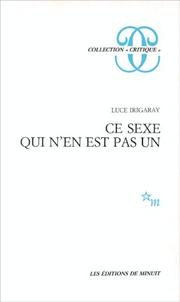 Cover of: Ce sexe qui n'en est pas un by Luce Irigaray