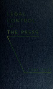 Cover of: Legal control of the press by Thayer, Frank