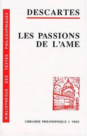 Cover of: Les Passions de l'âme by René Descartes