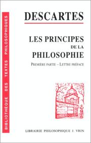 Cover of: Les principes de la philosophie