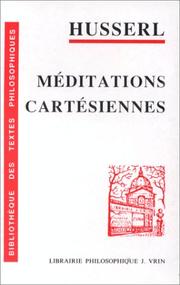 Cover of: Méditations cartésiennes by Edmund Husserl