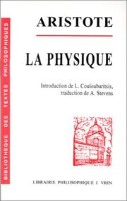 Front cover of La physique by Aristotle