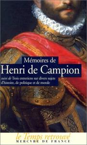 Mémoires de Henri de Campion by Henri de Campion
