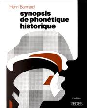 Cover of: Synopsis de phonétique historique by Bonnard