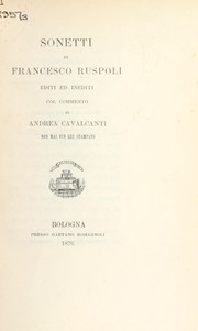 Cover of: Sonetti by Francesco Ruspoli