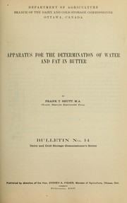 Cover of: Apparatus for the determination of water and fat in butter