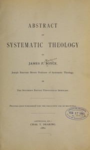 Cover of: Abstract of systematic theology