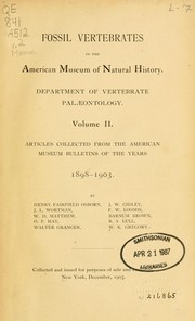 Cover of: Fossil vertebrates in the American Museum of Natural History by American Museum of Natural History. Dept. of Vertebrate Palaeontology