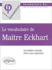 Cover of: Le Vocabulaire de Maïtre Ecknart