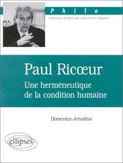 Cover of: Paul ricoeur by Jervolino