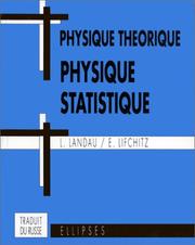 Cover of: Physique théorique: Physique statistique