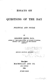 Cover of: Essays on questions of the day, political and social
