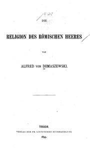 Cover of: Die Religion des römischen Heeres