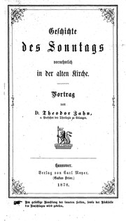 Cover of: Geschichte des Sonntags vornehmlich in der alten Kirche