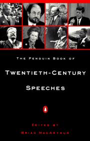 Cover of: 20th-Century Speeches, The Penguin Book of by Brian MacArthur