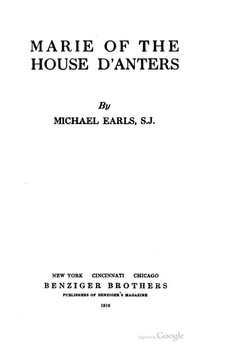 Marie of the House d' Anters by Michael Earls