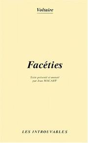 Cover of: Facéties