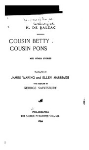 Cover of: Cousin Betty by Honoré de Balzac