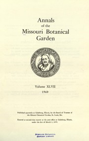 Cover of: Annals of the Missouri Botanical Garden by Missouri Botanical Garden
