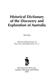 Cover of: Historical dictionary of the discovery and exploration of Austraila