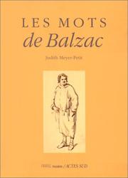 Front cover of Les mots de Balzac by Judith Meyer-Petit