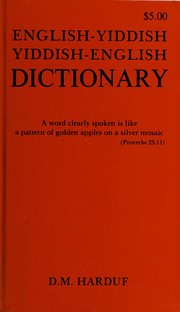 Cover of: English-Yiddish, Yiddish-English dictionary