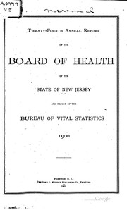 Cover of: Annual report of the Department of Health of the State of New Jersey