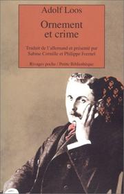Cover of: Ornement et Crime by Adolphe Loos, Sabine Cornille, Philippe Ivernel