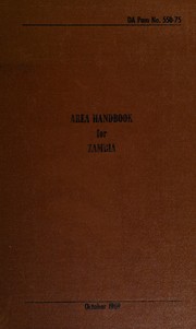 Cover of: Area handbook for Zambia by Kaplan, Irving