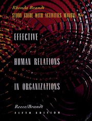 Cover of: Study guide with activities manual effective human relations in organizations