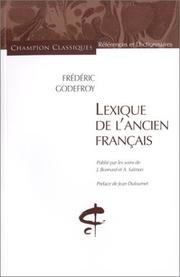 Cover of: Lexique de l'ancien français