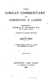 Cover of: The Great Commentary Of Cornelius À Lapide by 