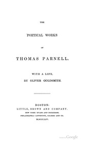 Cover of: The poetical works of Thomas Parnell. by Thomas Parnell