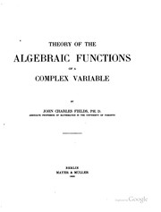 Cover of: Theory of the algebraic functions of a complex variable
