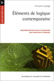 Cover of: Eléments de logique contemporaine avec exercices et corrigés
