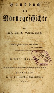 Cover of: Handbuch der Naturgeschichte