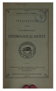 Cover of: Transactions of the American Entomological Society. by American Entomological Society
