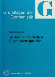 Cover of: Syntax der deutschen Gegenwartssprache by Ulrich Engel