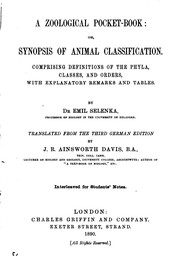 Cover of: A Zoological Pocket-book: Or, Synopsis of Animal Classification. Comprising Definitions of the ...