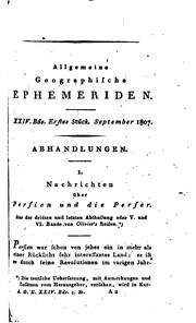 Cover of: Allgemeine geographische Ephemeriden