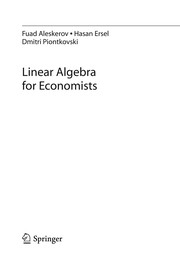 Cover of: Linear algebra for economists