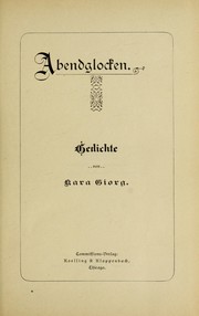 Cover of: Abendglocken by Kara Giorg