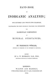 Cover of: Hand-book of inorganic analysis