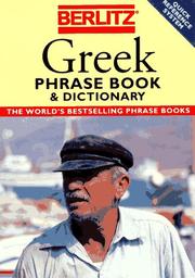 Cover of: Berlitz Greek Phrase Book & Dictionary (Quick Reference System) by Berlitz Publishing Company