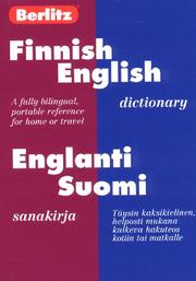 Cover of: Berlitz Finnish-English Dictionary/Englanti-Suomi Sanakirja (Berlitz Bilingual Dictionaries) | Berlitz Guides