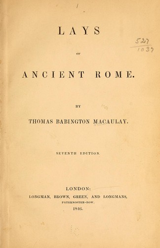 lays of ancient rome poem