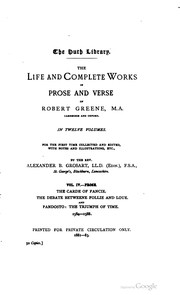 Cover of: The life and complete works in prose and verse of Robert Greene ... by Robert Greene