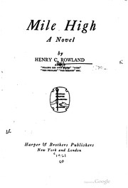 Cover of: Mile high by Henry C. Rowland