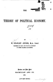 Cover of: The theory of political economy. by William Stanley Jevons