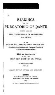 Cover of: Readings on the Purgatorio of Dante.